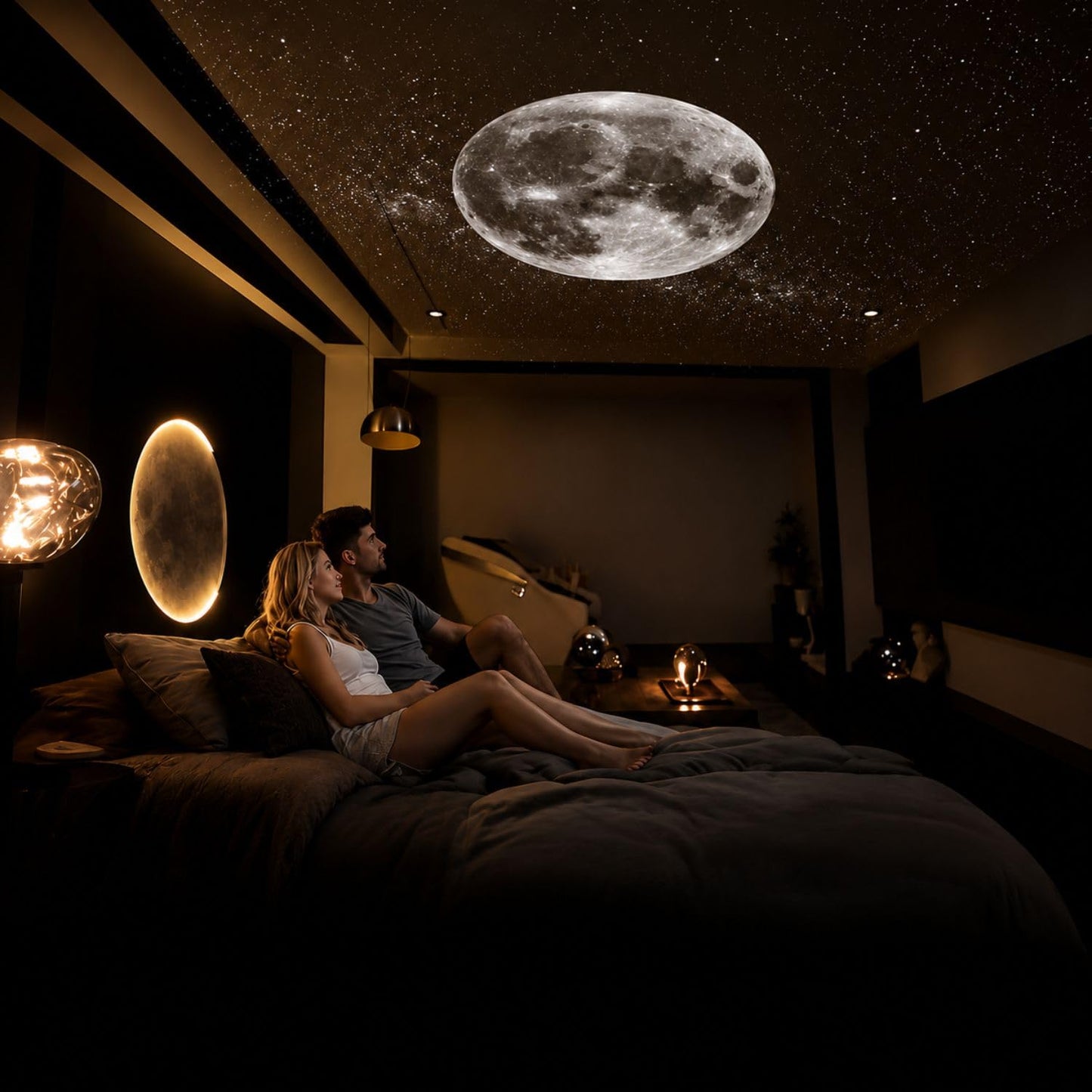 2-in-1 Galaxy Projector Night Light, USB Starry Sky Projector (1 Slide) | Mini LED Galaxy Projector with Adjustable Brightness, 360° Moon Projection, USB Powered for Bedroom & Room Decor.