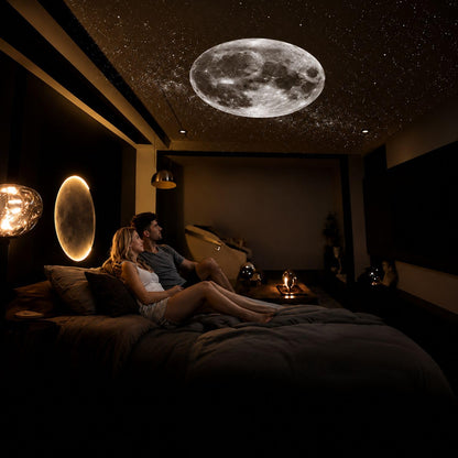 2-in-1 Galaxy Projector Night Light, USB Starry Sky Projector (1 Slide) | Mini LED Galaxy Projector with Adjustable Brightness, 360° Moon Projection, USB Powered for Bedroom & Room Decor.