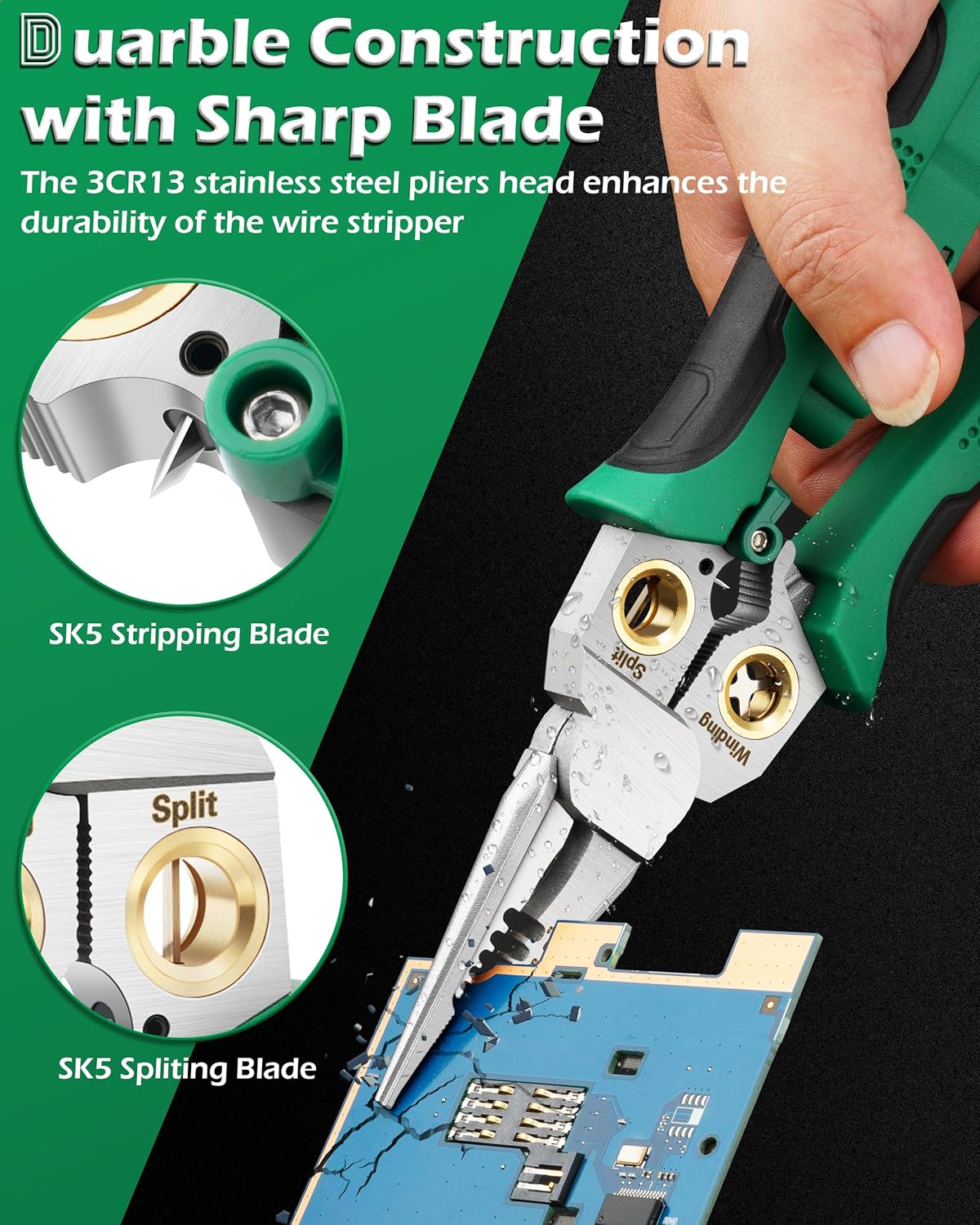 Fiaitio 8 In 1 Wire Stripper with Voltage Tester