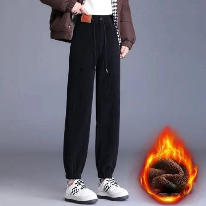 💖Women's high-waisted pants with warm fleece lining